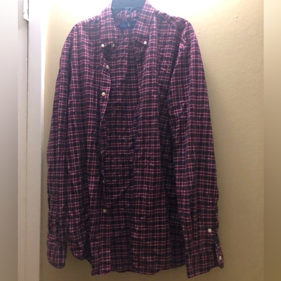 Ralph Lauren Plaid Button Down Long Sleeve Polo Large Shirt - Picture 1 of 5